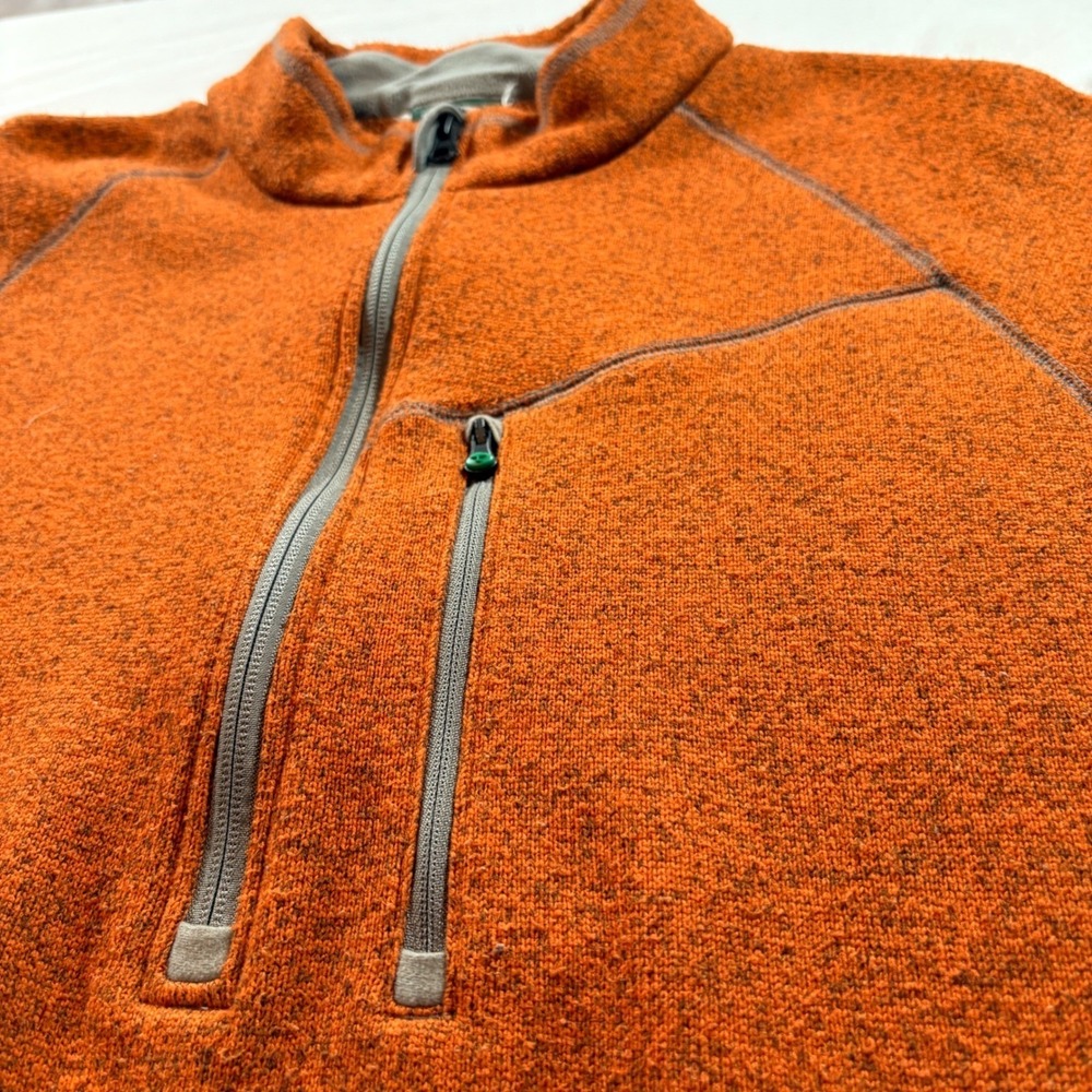 Arborwear Mens 2XL Orange Heathered Quarter Zip Fleece Pullover Workwear Sweater